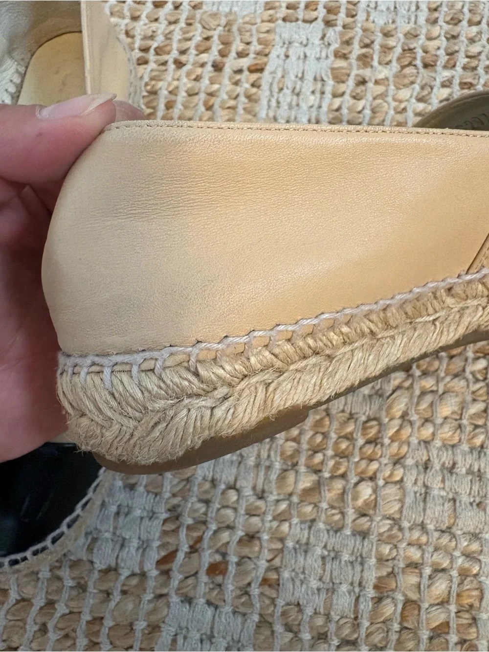 CHANEL beige leather